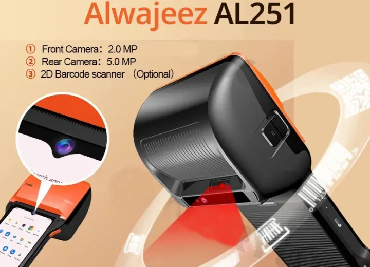 All-in-One Android 14 POS Terminal AL251– 3GB+32GB, 6.5″ Mobile POS with 80mm Thermal Printer, Dual Sim+Wifi, KSA ZATCA QR Invoicing App, Saudi Shabaka NFC Payment Processing