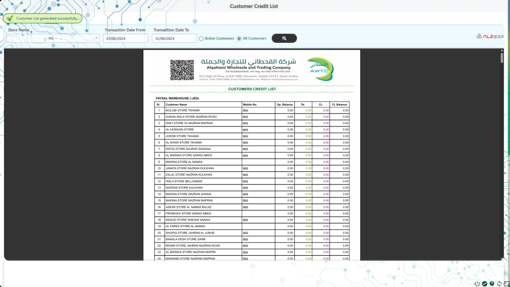 Debtors List
